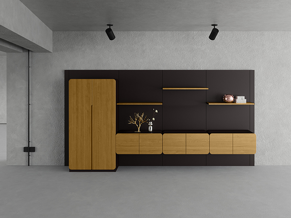 Back Credenza Wall-Mounted Set