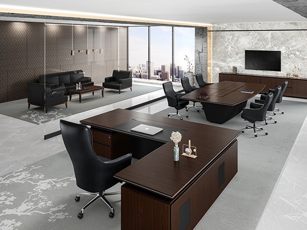 Executive Desk, Conference Table, Majesty Sofa Set and Rhythm β Executive and Guest Chair