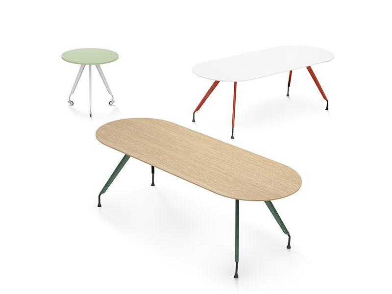 Birds Round Table with Castor and Oblong Meeting Table_ENM_AAC_MFH