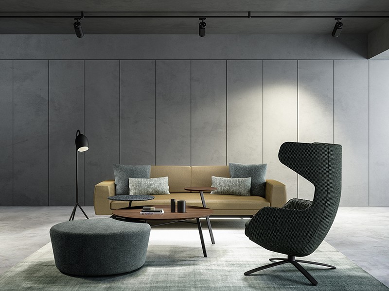 Landing, Sven Swivel Sofa, Colony and Colony Ottoman