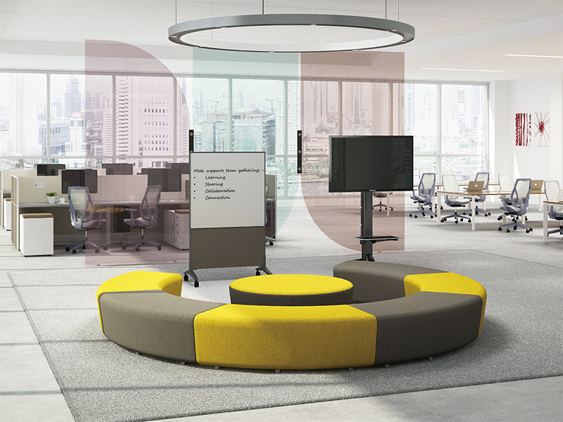 2 - Meta Curving Bench and Pouf